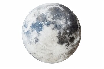 Circular Painting Of The Moon On White Background