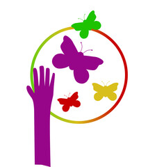 World Zero Discrimination Day is March 1st to create justice, with a theme of butterflies and hands suitable for posters