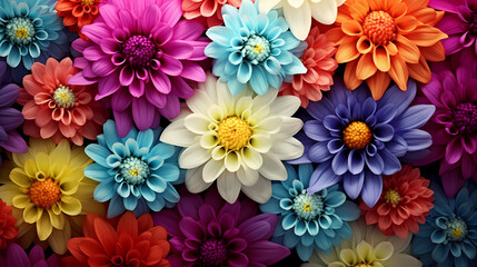 Colorful flowers background, spring season concept