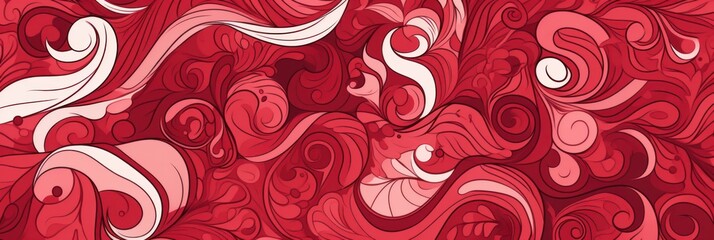 crimson random hand drawn patterns, tileable, calming colors vector illustration pattern
