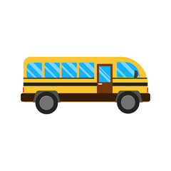 Simple vintage minibus vector illustration isolated on white background.	
