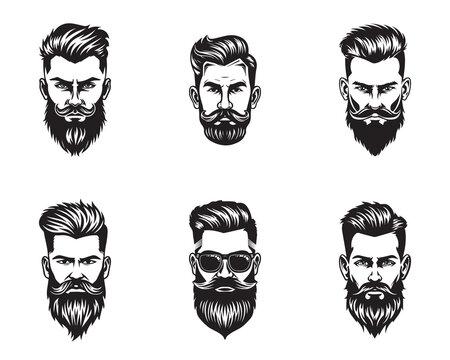 Stylish barber shop logos - Set of logos for a hairdressing salon