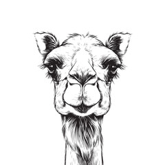 Camel portrait sketch. Camel vector illustration