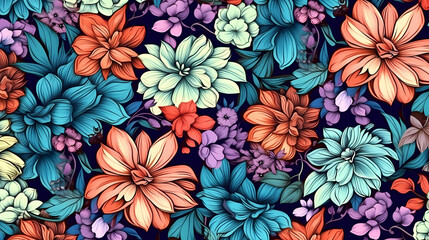Colorful flowers background, spring season concept