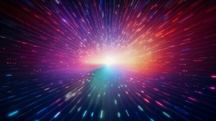 A colorful disco light explosion with spiral light beam