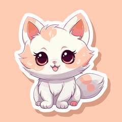 cartoon kawaii Cat cute kids sticker room decor poster logo kids room decor t-shirt design print nursery eyes little sweet art room decor design inspiration sketch baby shower pet animal kitten girl