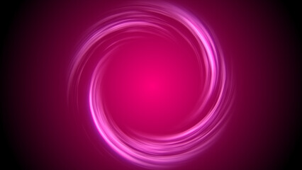 Round frame, neon, luminous, lovely, magical energy, and a looped, twirling circle of stripes. backdrop that is abstract.