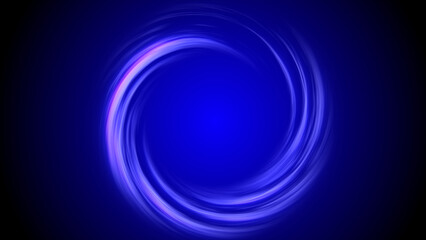 Round frame, neon, luminous, lovely, magical energy, and a looped, twirling circle of stripes. backdrop that is abstract.