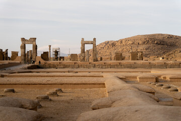 Ruin of ancient city Persepolis, Iran. Persepolis is a capital of the Achaemenid Empire. UNESCO...