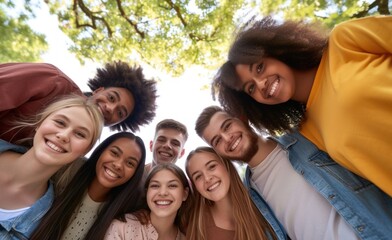 Group of Young People Standing in a Circle Engaged in a Conversation Generative AI