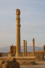 Ruin of ancient city Persepolis, Iran. Persepolis is a capital of the Achaemenid Empire. UNESCO...