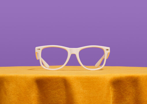 White glasses for men or women. Fashion accessory.