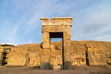 Ruin of ancient city Persepolis  Iran. Persepolis is a capital of the Achaemenid Empire. UNESCO declared Persepolis a World Heritage Site.