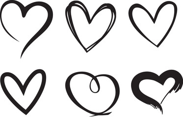 Vector Doodle Hearts
