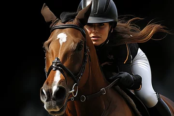 Poster Unveiling the captivating beauty and exquisite grace of equestrian sports in stunning imagery © Лариса Крохмаль