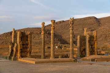 Ruin of ancient city Persepolis  Iran. Persepolis is a capital of the Achaemenid Empire. UNESCO...