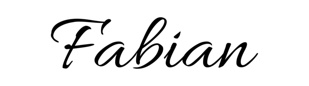 Fabian - black color - name written - ideal for websites,, presentations, greetings, banners, cards, books, t-shirt, sweatshirt, prints, cricut, silhouette, sublimation

