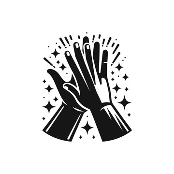Hands celebrating with a high 5 icon