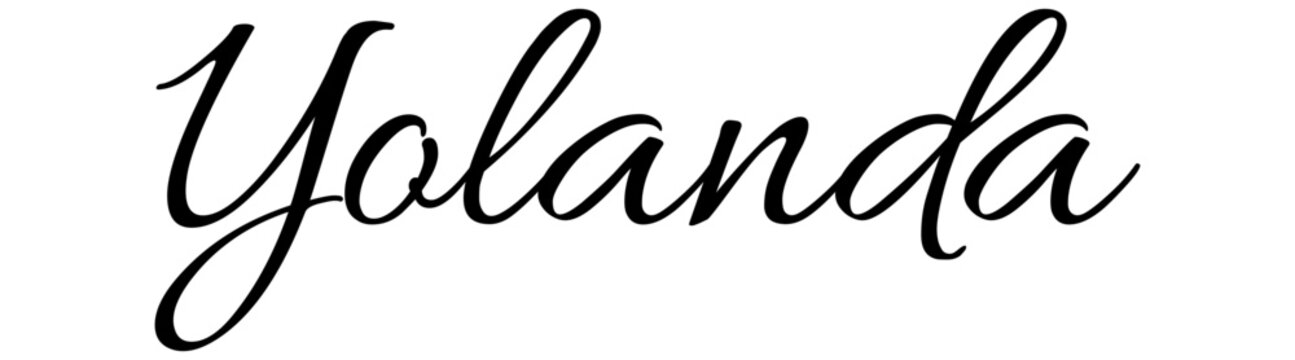 Yolanda - black color - name written - ideal for websites,, presentations, greetings, banners, cards, books, t-shirt, sweatshirt, prints, cricut, silhouette, sublimation

