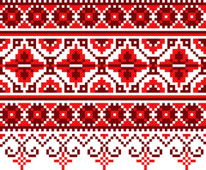 pixel pattern. seamless tribal pattern. local fabric pattern. cross stitch