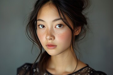 Studio portrait of an Asian girl