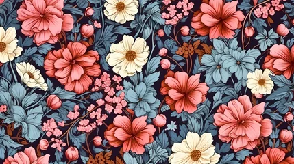 Fototapete Colorful flowers background, spring season concept © feeng