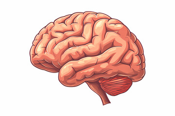 human brain cartoon isolated illustration