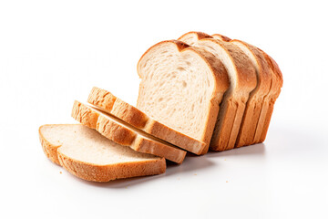 bread slices on white background