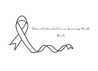 For the purpose of celebrating National Colorectal Cancer Awareness Month, a single line artwork is appropriate.