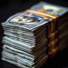 A stack of 100 dollar bills