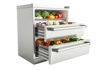 Best Drawer Refrigerator, Drawer-Style Fridge isolated on Transparent background.