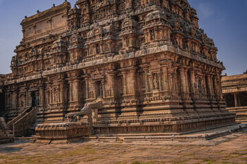Fototapeta premium Shri Airavatesvara Temple is a Hindu temple located in Dharasuram, Kumbakonam, Tamil Nadu. It was built by Chola emperor Rajaraja-2. The temple dedicated to Shiva. It is a UNESCO World Heritage Site.