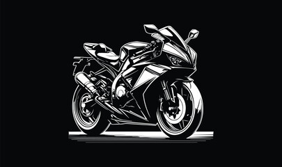 Obraz na płótnie Canvas motorcycle on black background cartoonish logo