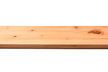 wood plank shelf isolated on transparent background, png file