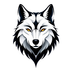 Naklejka premium Stylized image of a wolf's head. Generative AI