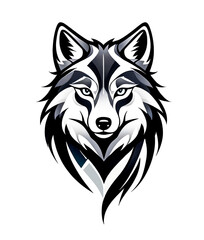 Stylized image of a wolf's head. Generative AI - 723994857