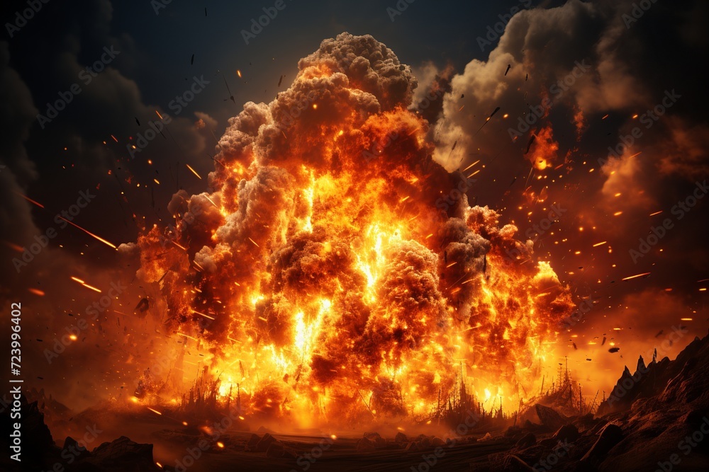 Poster unleash the power of explosive visuals with our extensive collection of realistic explosion effects