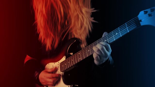 Heavy Metal Guitarist Plays On Stage
