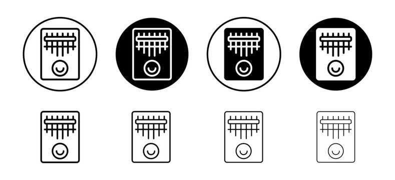 Kalimba vector icon set collection. Kalimba Outline flat Icon.