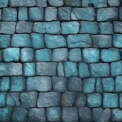 cyan wallpaper for seamless cobblestone wall or road background