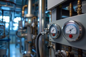 Central heating and cooling system control in a boiler room 