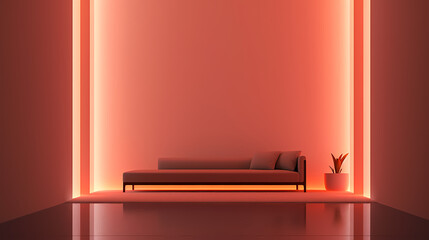 Empty room with neon lights