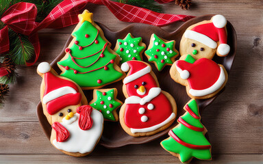 Variety of Christmas cookies and sweets on the table