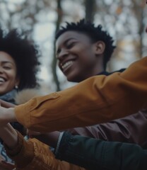 Diverse Group of Friends Holding Hands in Unity Generative AI