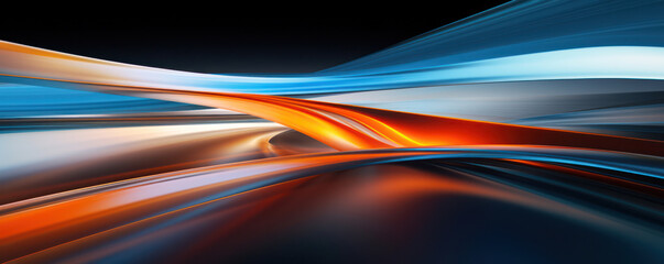 Abstract Motion: A Dazzling Light Show of Speed and Line in the Night.