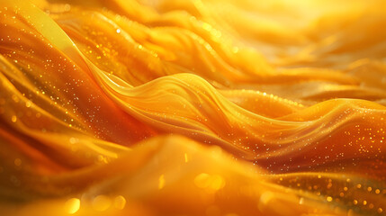 Satin Waves of Soft Silk: A Golden Floral Illustration