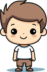 Childhood Discovery Boy Vector Art Vector Drawing of a Smiling Child