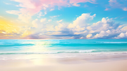 Fototapeta na wymiar Aerial view of beautiful beach, simple, calm composition in clear blue