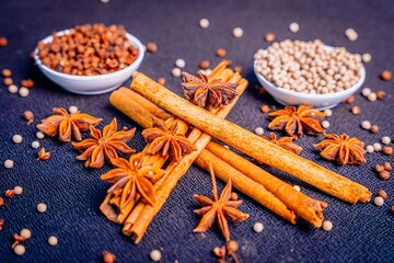 spices in a wooden bowl