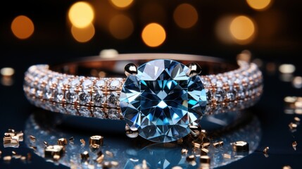 Beautiful engagement ring with diamonds UHD Wallpaper